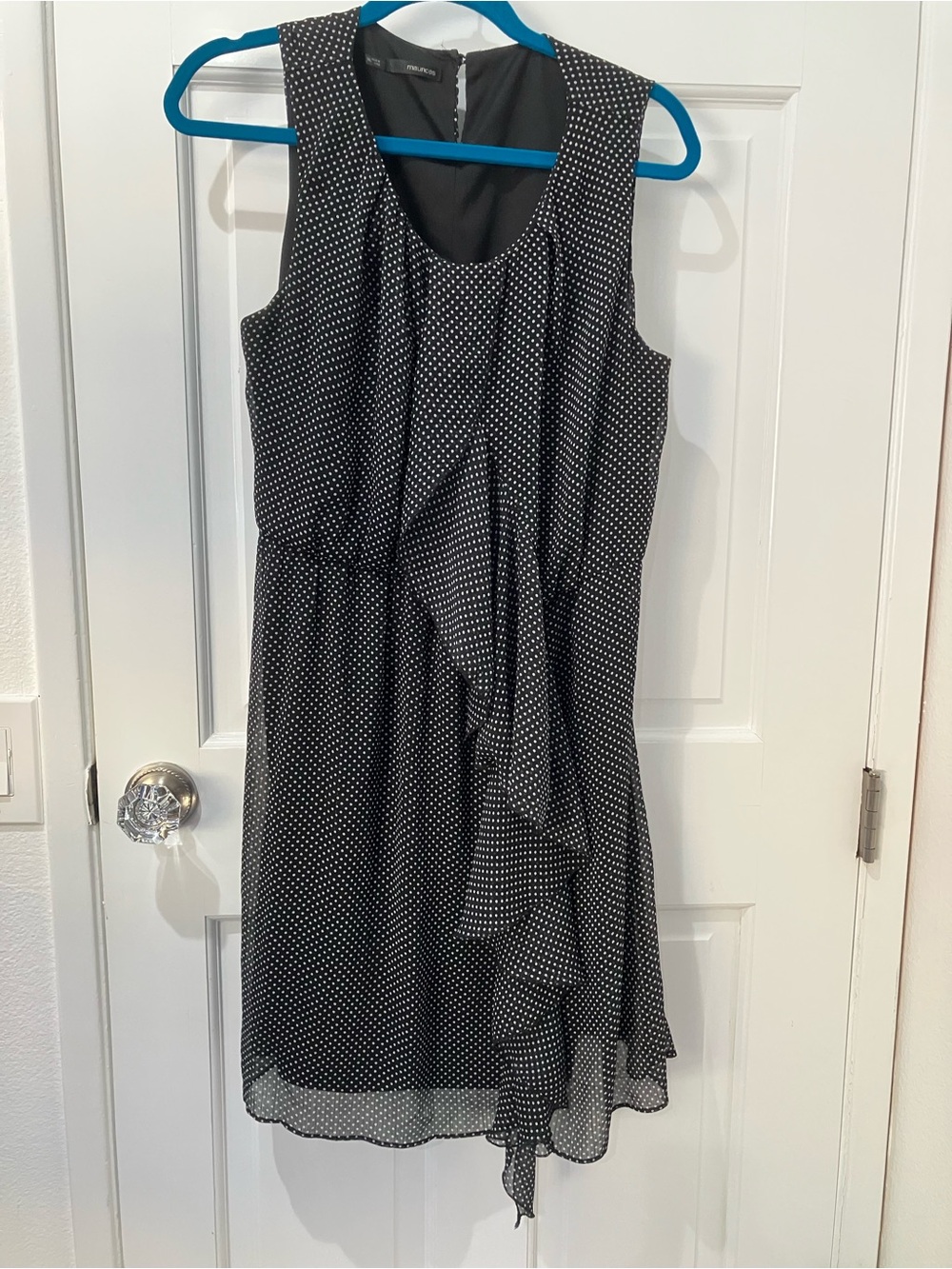Maurices Black Polka Dot Ruffle Midi Dress